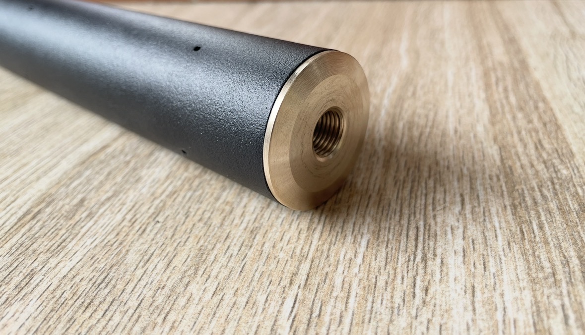 Peredam Drat Kuningan OD30 Panjang 18cm Peredam silencer uklik sharp inova tiger canon silencer peredam senyap drat kuningan rata thumbnail 5