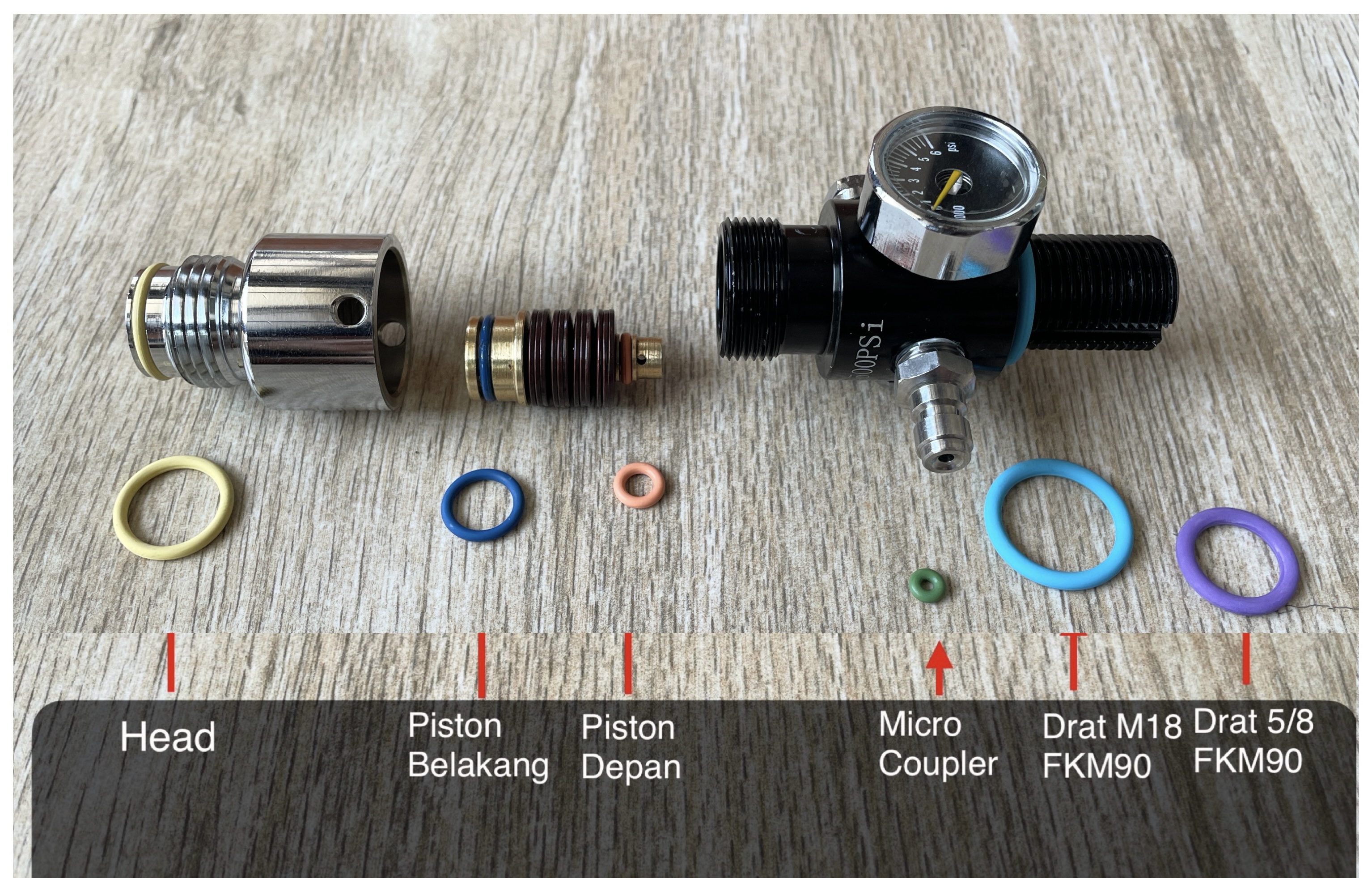 Sil Regulator Bocap Oring Seal Regulator Paintball pcp Sil piston regulator pcp Seal Head Regulator senapan pcp bocap Seal FKM Tahan Panas